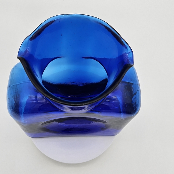 Vintage Blenko 384 Cobalt Blue Double Spout Water Bottle-Small Bubbles See Pics - Picture 2 of 9